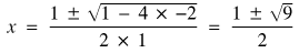 Quadratic Formula solution in use
